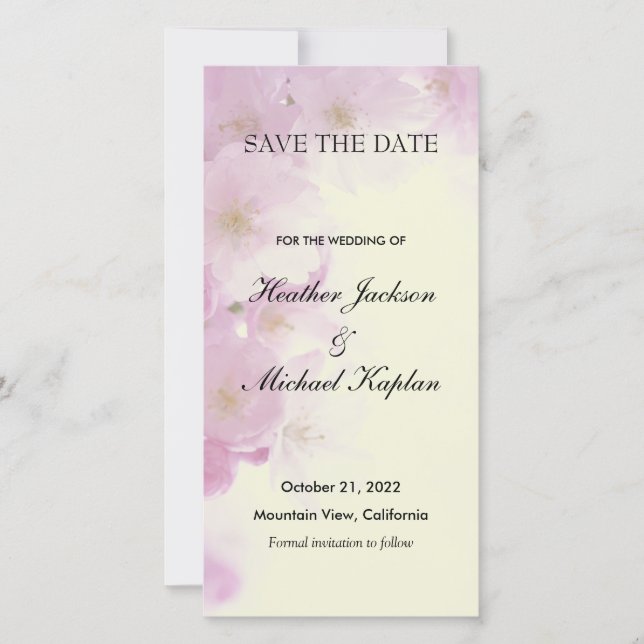 Flowers Wedding Professional Minimalist Save The Date (Front)