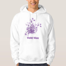 flowers white and purple hoodie