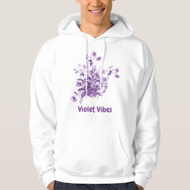 flowers white and purple hoodie (Front)