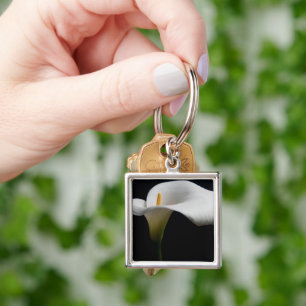 Flowers   White Calla Lily Key Ring