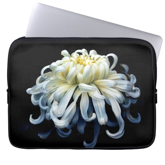 Flowers | White Chrysanthemum Laptop Sleeve (Front)