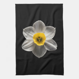 Flowers White Daffodil Flower Tea Towel