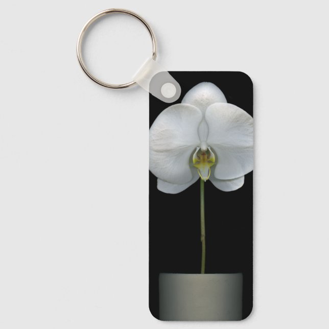 Flowers | White Orchid Flower Key Ring (Front)