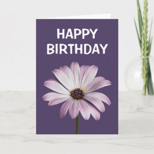Flowers White & Purple Daisy Card