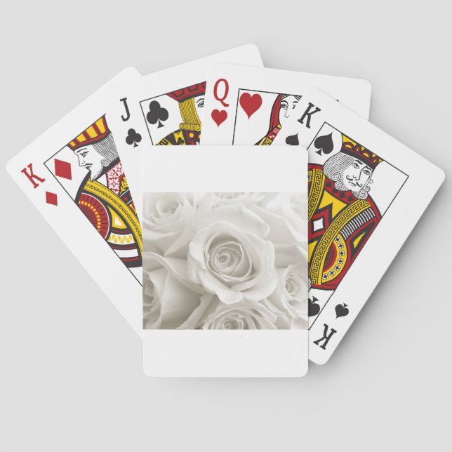 Flowers | White Roses Playing Cards (Back)