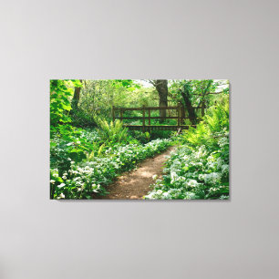 Flowers White Wildflowers in Forest Canvas Print