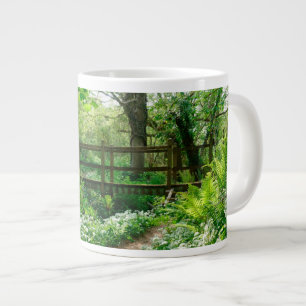 Flowers   White Wildflowers in Forest Large Coffee Mug
