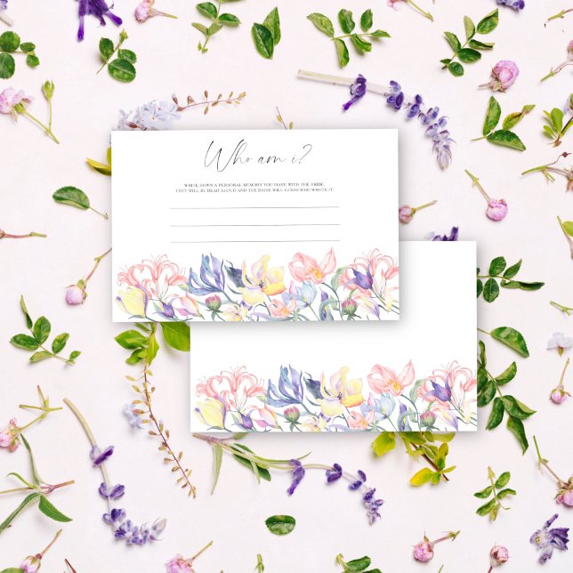 Flowers - Who am I bridal shower game Stationery (Creator Uploaded)