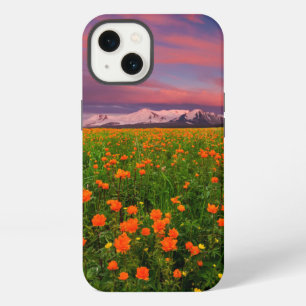 Flowers Wildflower Field Snowcapped Mountains iPhone 13 Case