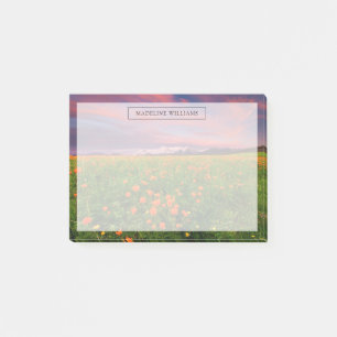 Flowers Wildflower Field Snowcapped Mountains Post-it Notes