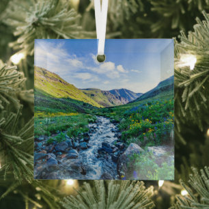 Flowers Wildflowers in Colorado Glass Tree Decoration