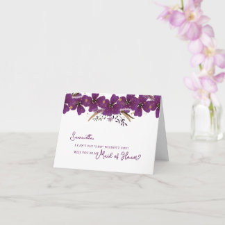Flowers Will you be my Maid of Honour Proposal Car Card