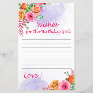 Flowers Wishes for the birthday girl