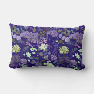 Flowers with an elegant and mysterious atmosphere lumbar cushion
