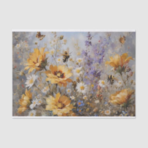 Flowers with Bee's and Butterflies Decoupage Tissue Paper