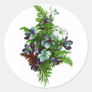 flowers with ferns sticker