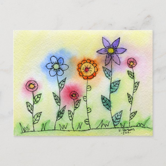 Flowers with Halos Postcard (Front)