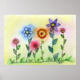 Flowers with Halos Poster
