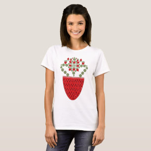 Flowers With Strawberry Fruit In Vase T-Shirt