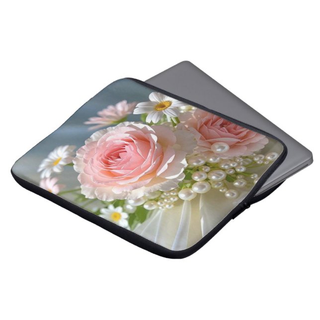 Flowers with timeless extravagant elegance laptop sleeve (Front Top)