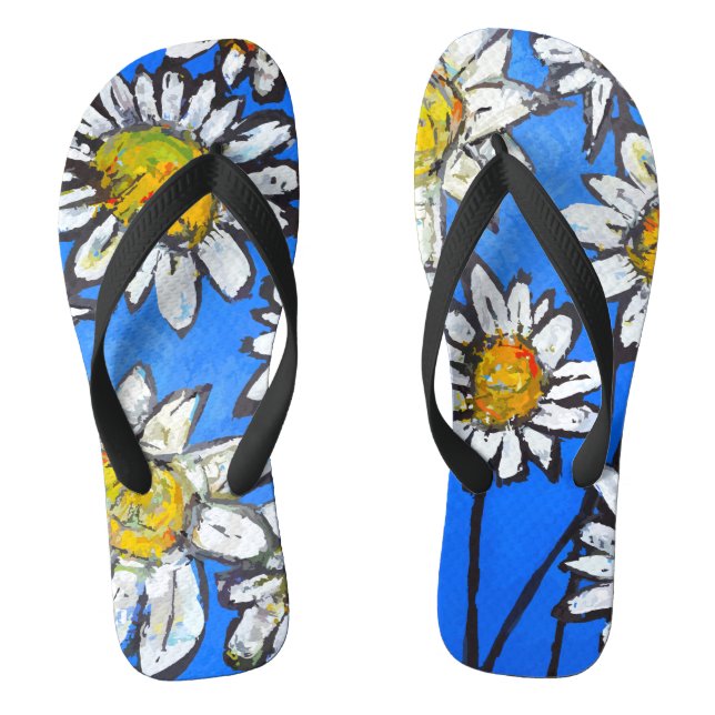 Flowers with White Pedals Jandals (Footbed)