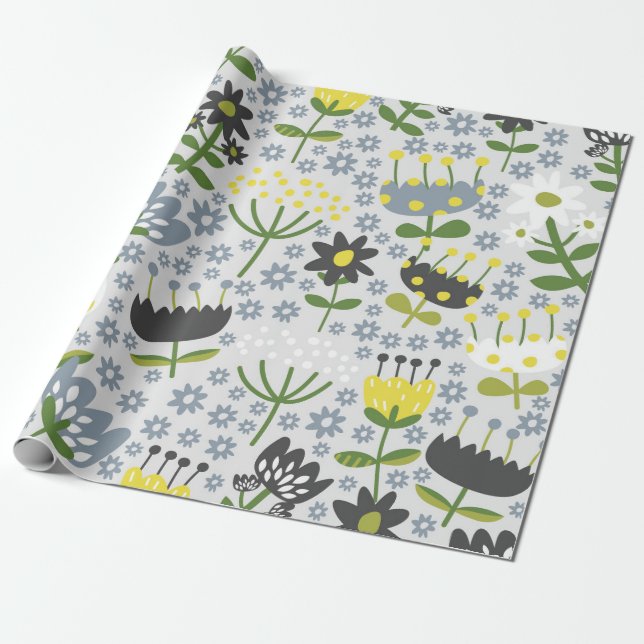 flowers wrapping paper (Unrolled)