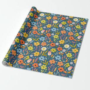 flowers wrapping paper
