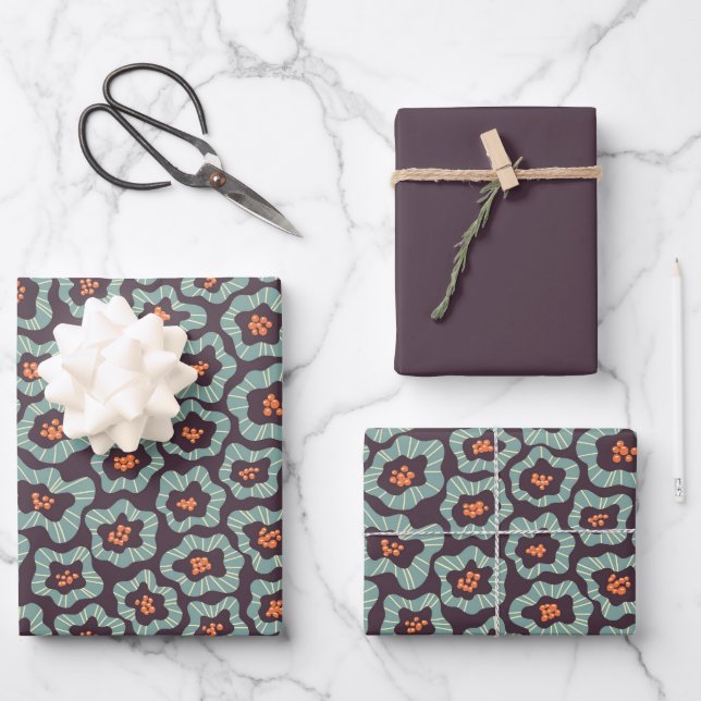 Flowers Wrapping Paper Sheets (Front)