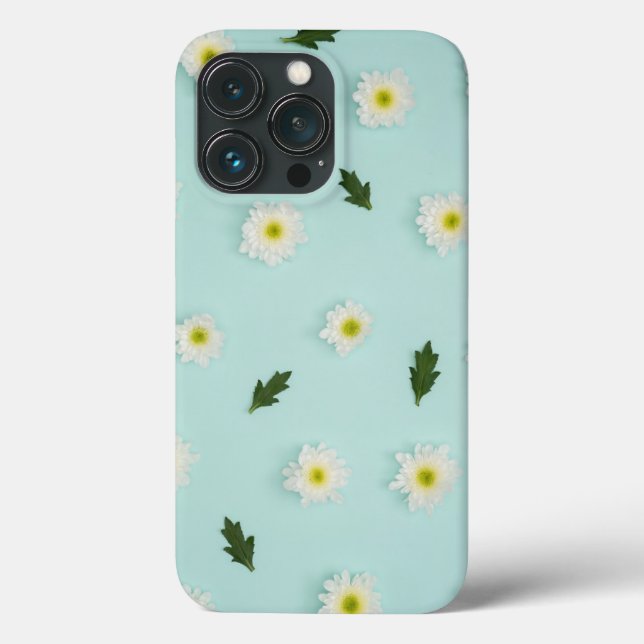 Flowers-yellow-blue-background Case-Mate iPhone Case (Back)