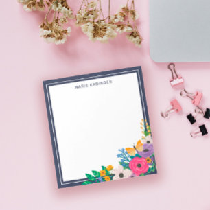 Flowers Yellow Butterfly Add Your Name Notepad