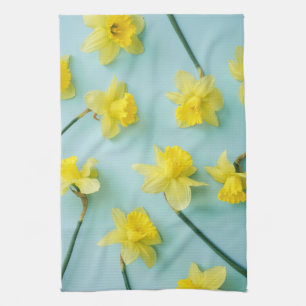 Flowers   Yellow Daffodils Tea Towel