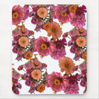 Flowers Zinnia Bouquet Maureen Girard Colourful Mouse Pad