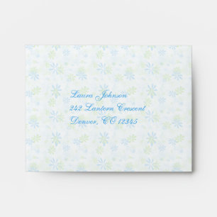 Flowery Blue and Green A2 Envelope for Reply Card