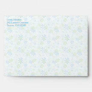 Flowery Blue and Green A7 Envelope