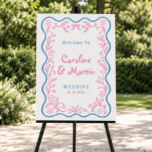 Flowery botanical garden script wedding welcome 