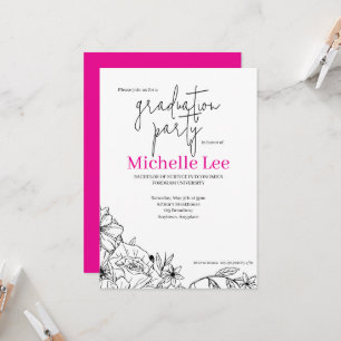 Flowery Bright Graduation Party Invitation