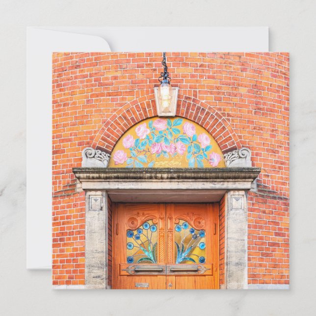 Flowery Danish Door Greeting Card (Front)