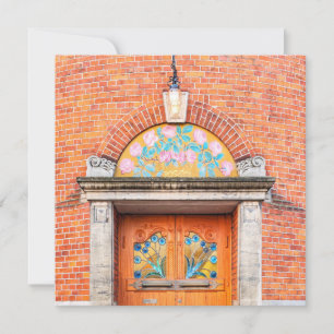 Flowery Danish Door Greeting Card