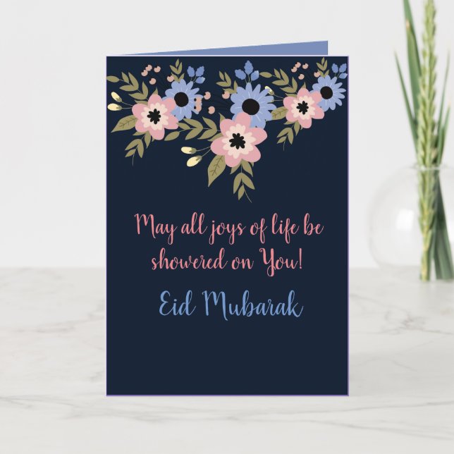Flowery Eid card (Front)