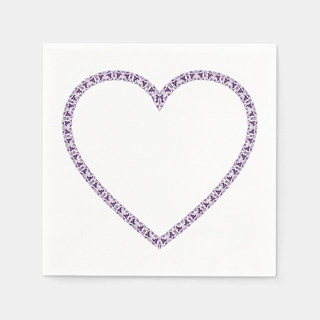 Flowery Heart Napkins (Front)