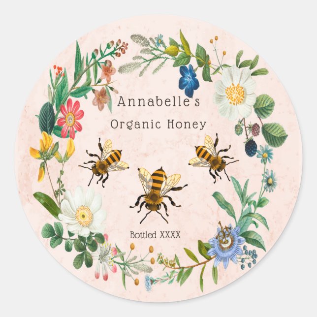 Flowery Honey Label Personalise (Front)