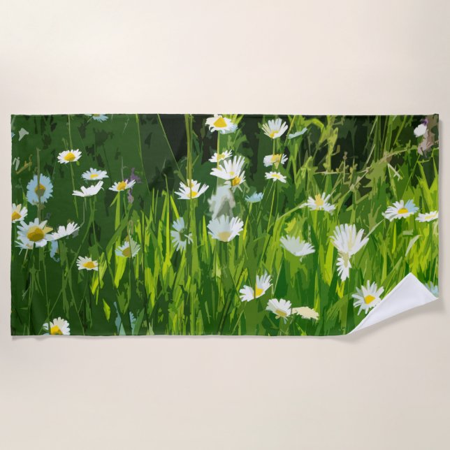 Flowery meadow beach towel (Front)