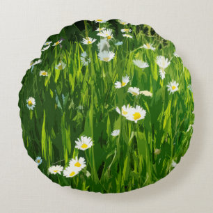 Flowery meadow round cushion