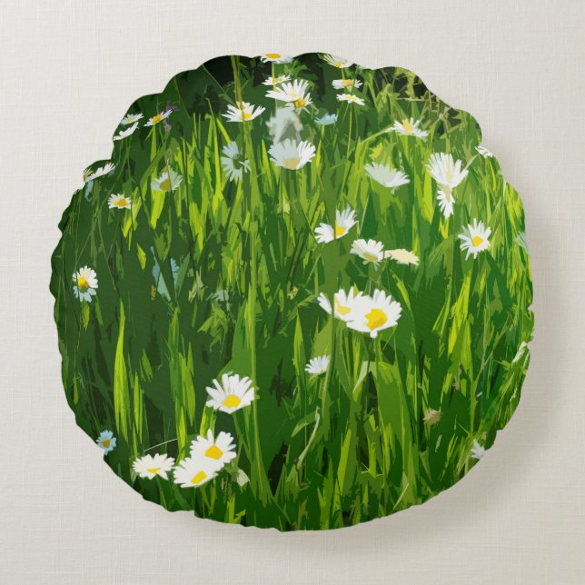 Flowery meadow round cushion (Front)