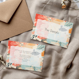 Flowery modern typography the details enclosure card