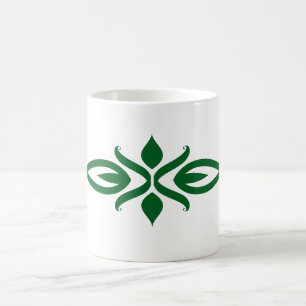 Flowery Ornament Silhouette Coffee Mug