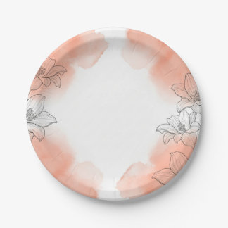 Flowery Paper Plate