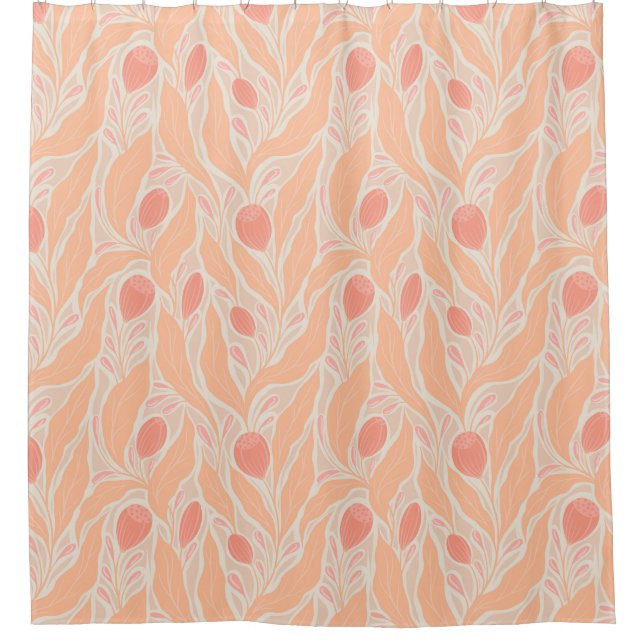 Flowery pattern shower curtain (Front)