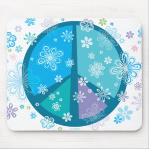 Flowery Peace Sign mouse pad