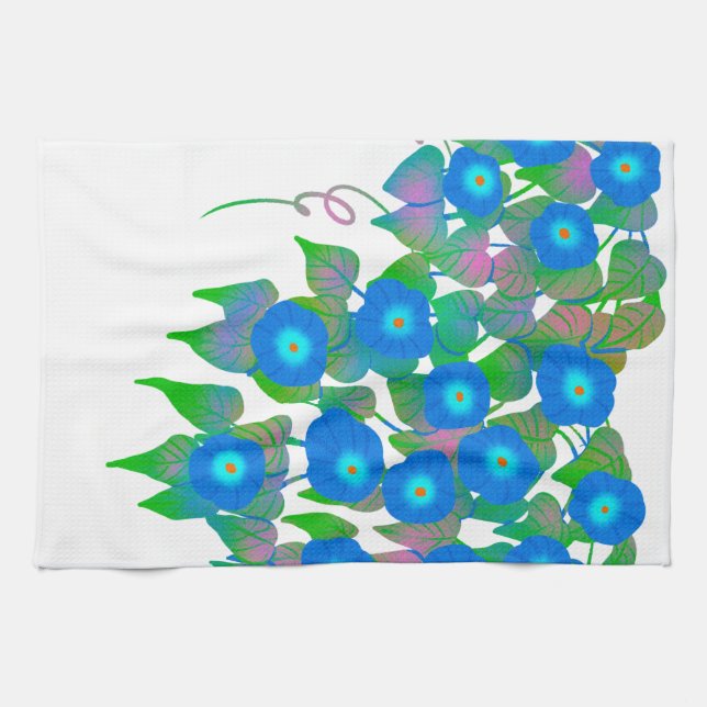 Flowery print for Spring and Summer Tea Towel (Horizontal)